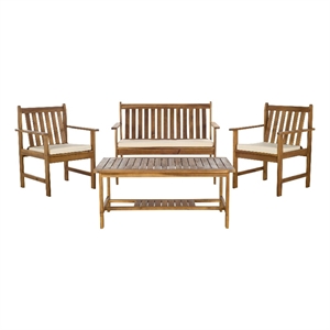 Pemberly Row 4 Piece Outdoor Seating Set for Patio and Deck Relaxation