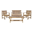 Pemberly Row 4 Piece Outdoor Seating Set for Patio and Deck Relaxation