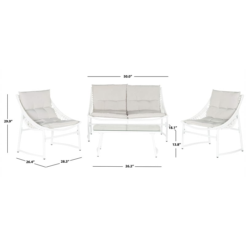 Pemberly Row 4 Piece Outdoor Furniture Set for Patio and Garden Living