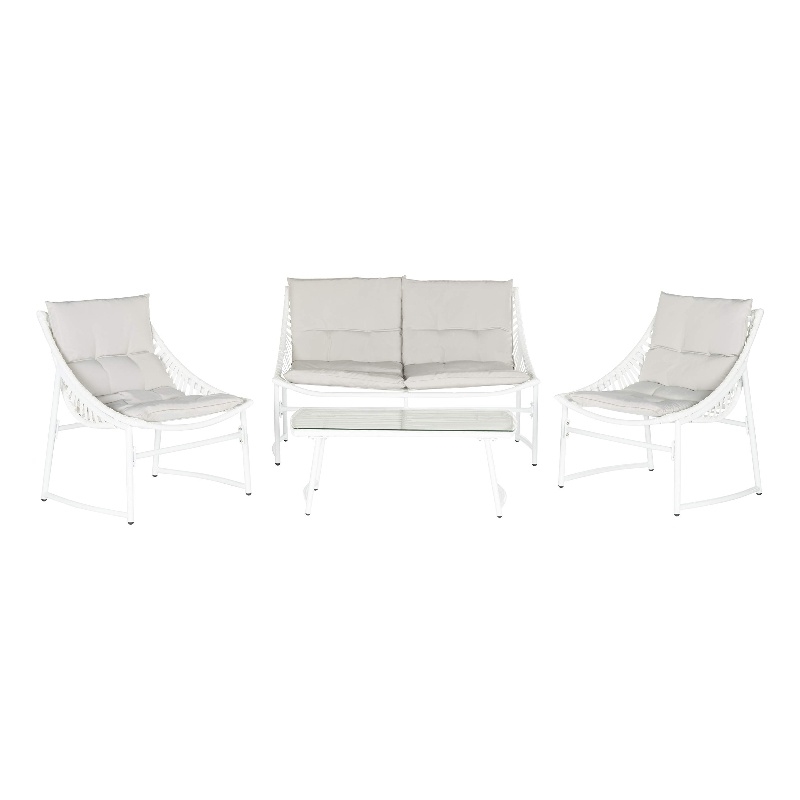 Pemberly Row 4 Piece Outdoor Furniture Set for Patio and Garden Living