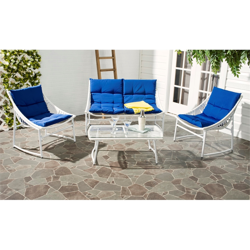 Pemberly Row 4 Piece Outdoor Seating Set for Deck and Patio Relaxation