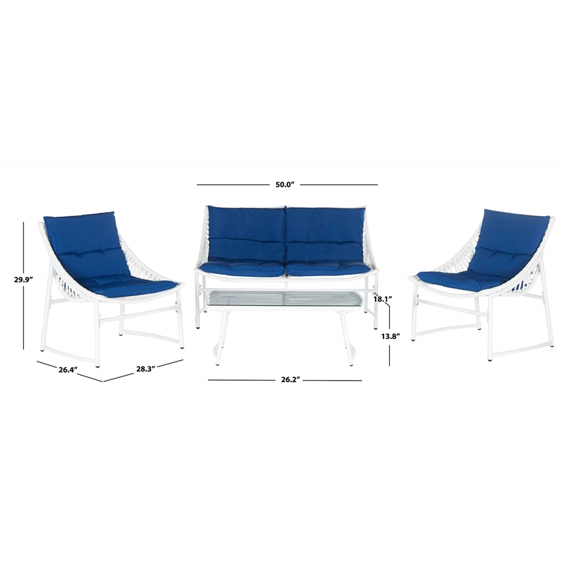 Pemberly Row 4 Piece Outdoor Seating Set for Deck and Patio Relaxation
