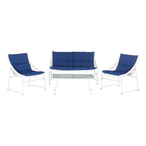 Pemberly Row 4 Piece Outdoor Seating Set for Deck and Patio Relaxation