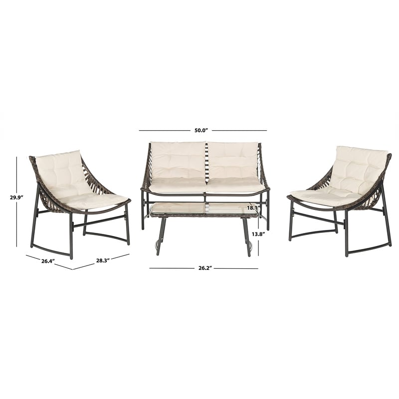 Pemberly Row 4 Piece Outdoor Furniture Set with Coordinated Seating