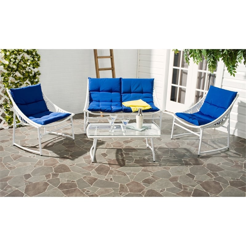 Pemberly Row 4 Piece Outdoor Conversation Set for Patio Entertaining