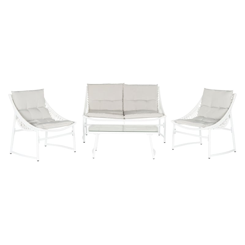 Pemberly Row 4 Piece Outdoor Conversation Set for Patio Entertaining