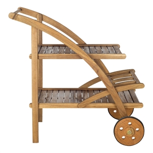 Pemberly Row Tea Cart with Rolling Wheels for Indoor/Outdoor Serving