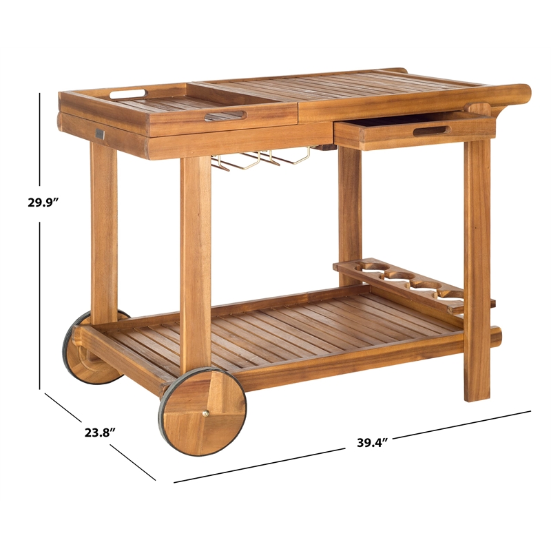 Pemberly Row Tea Trolley with Rolling Convenience for Indoor Serving
