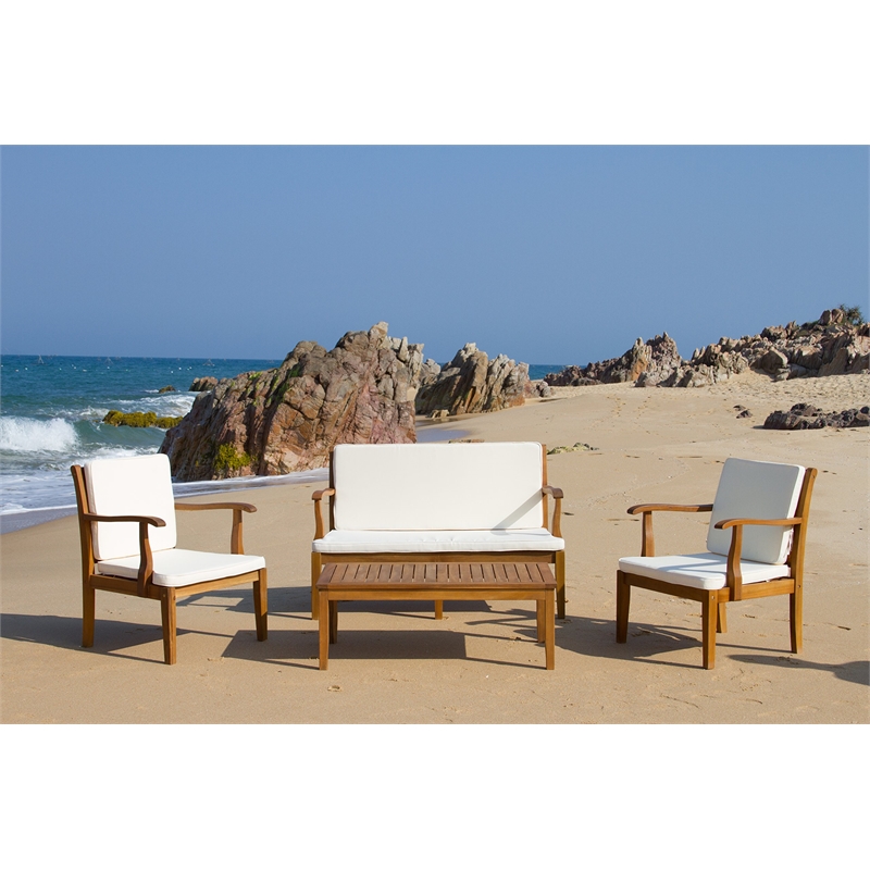 Pemberly Row 4 Piece Outdoor Living Set for Patio Comfort and Style