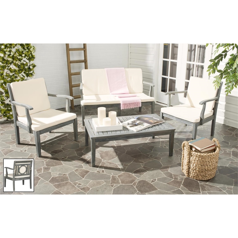 Pemberly Row 4 Piece Outdoor Living Set with Coordinated Comfort