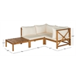 Pemberly Row Outdoor Sectional with Modular Seating for Patio Living