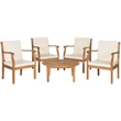 Pemberly Row 5 Piece Outdoor Coffee Set for Patio Conversations