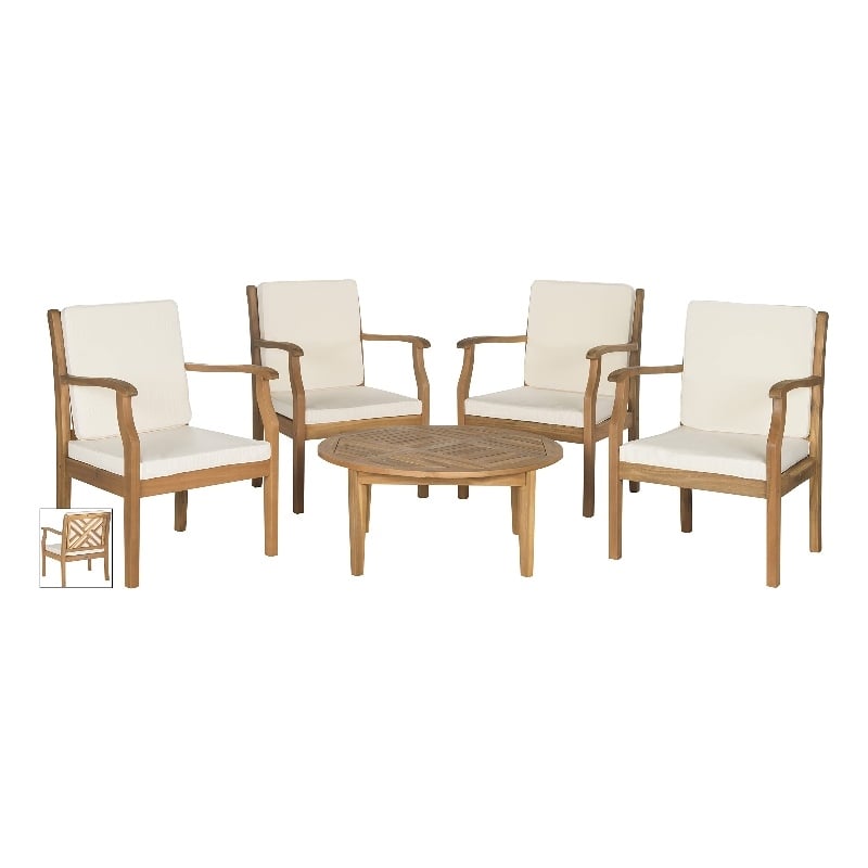 Pemberly Row 5 Piece Outdoor Coffee Set for Patio Conversations
