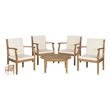 Pemberly Row 5 Piece Outdoor Coffee Set for Patio Conversations