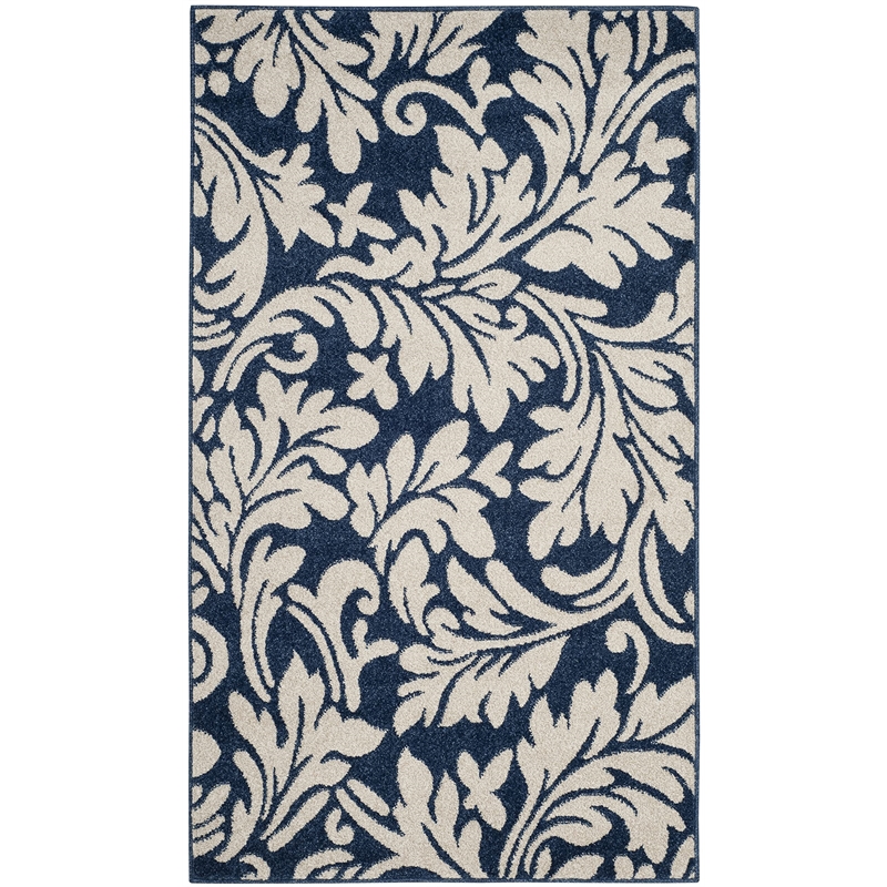 Pemberly Row 3' x 5' Area Rug in Navy/Ivory for Versatile Room Styling