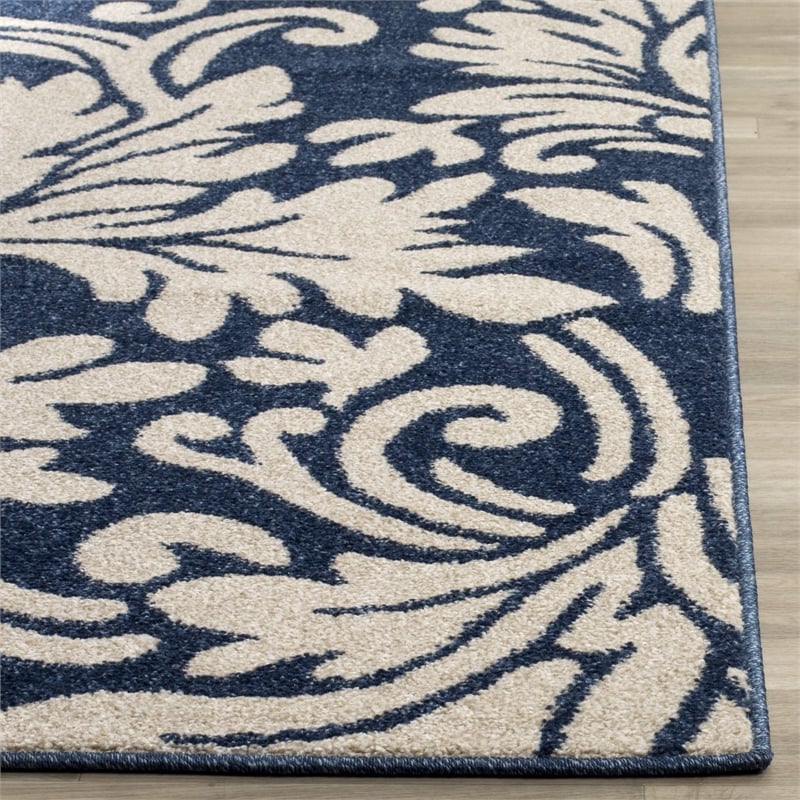 Pemberly Row 3' x 5' Area Rug in Navy/Ivory for Versatile Room Styling