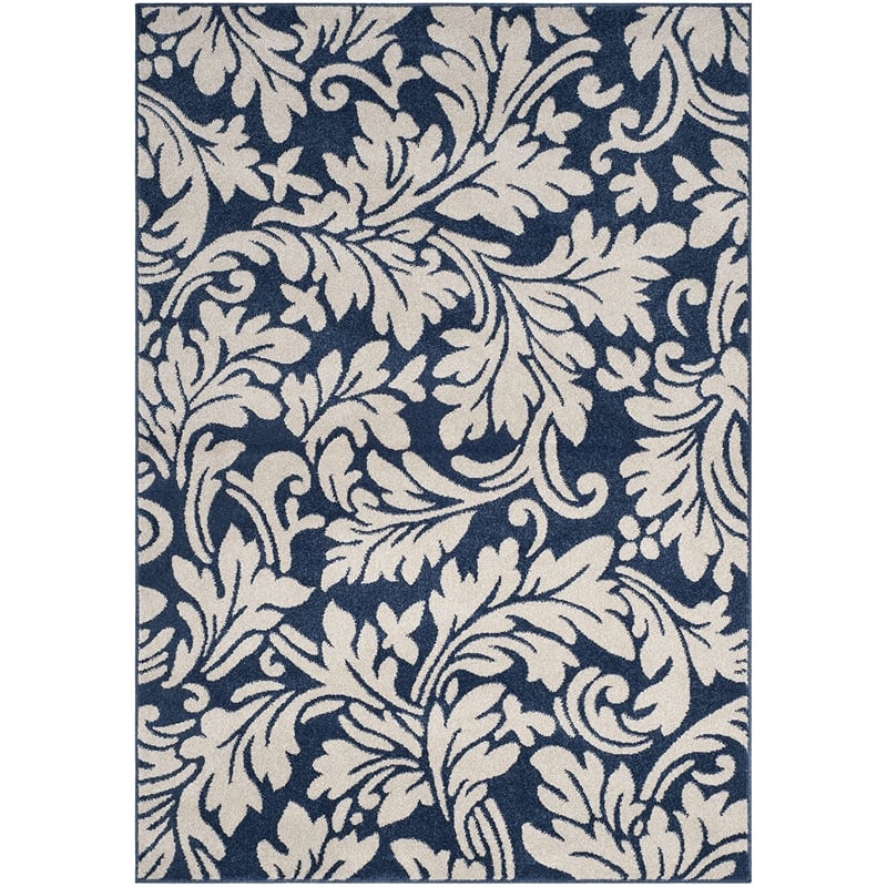 Pemberly Row 6' x 9' Area Rug in Navy/Ivory for Large Room Elegance