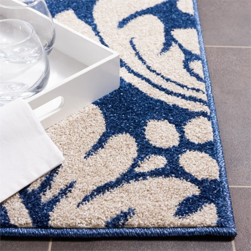 Pemberly Row 7' x 7' Square Area Rug in Navy/Ivory for Any Room