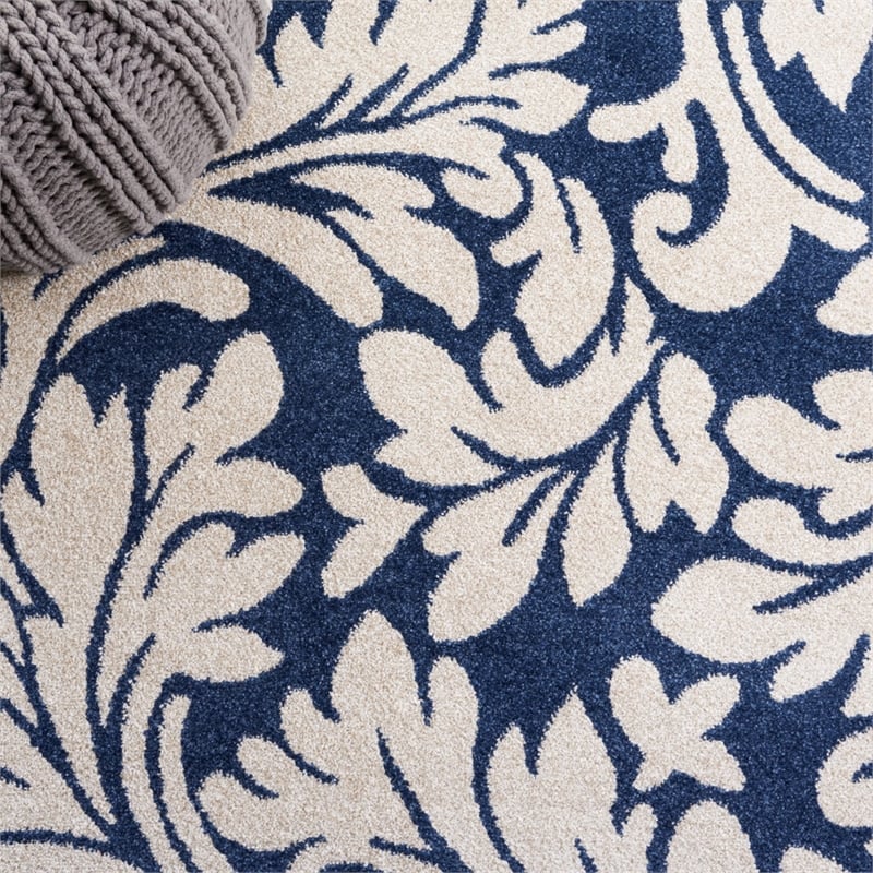 Pemberly Row 7' x 7' Square Area Rug in Navy/Ivory for Any Room