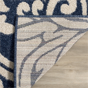 Pemberly Row 7' x 7' Square Area Rug in Navy/Ivory for Any Room