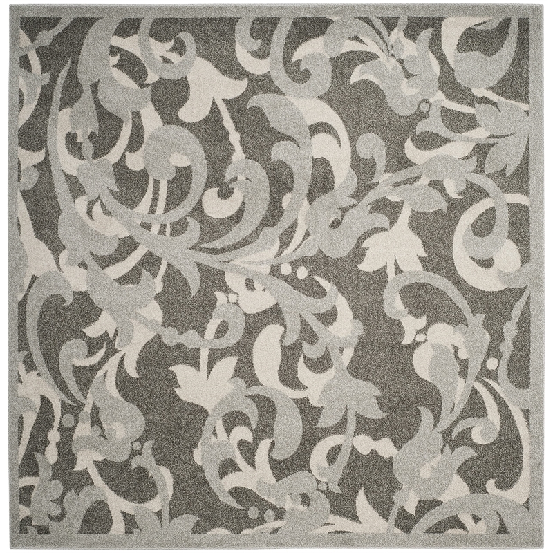Pemberly Row 7' x 7' Square Area Rug in Gray/Light Gray for Styling