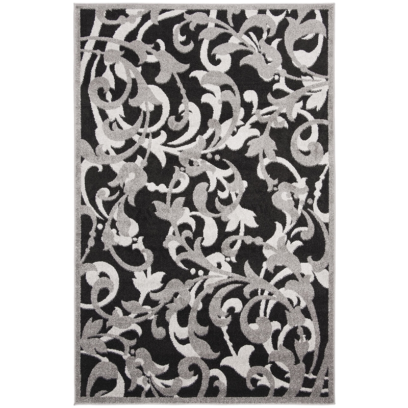 Pemberly Row 4' x 6' Area Rug in Anthracite/Light Gray for Any Room