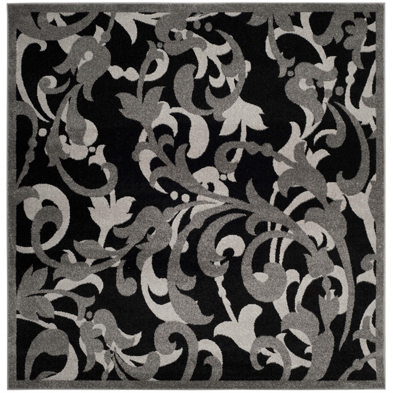 Pemberly Row 7' x 7' Square Area Rug in Anthracite/Light Gray