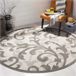 Pemberly Row 7' x 7' Round Area Rug in Ivory Gray for Any Room