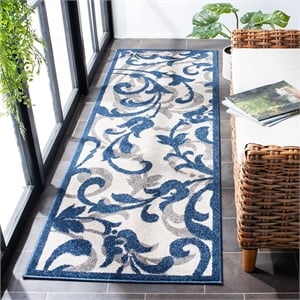 Pemberly Row 2'-3&quot x 7' Runner Rug in Ivory Navy for Hallways
