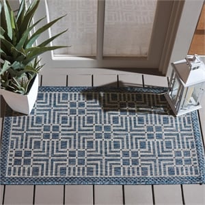 Pemberly Row 2' x 3'-7&quot Area Rug in Navy Gray for Entryway or Hallway