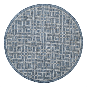 Pemberly Row 6'-7&quot x 6'-7&quot Round Area Rug in Navy Gray for Any Room