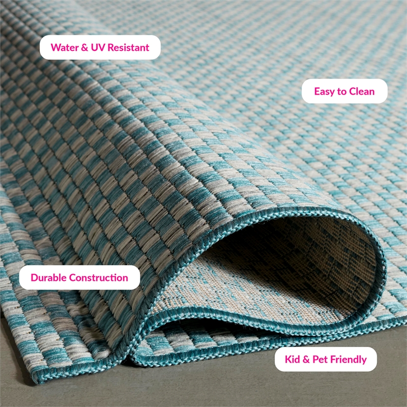 Pemberly Row 9' x 12' Area Rug in Light Blue Light Gray for Any Room