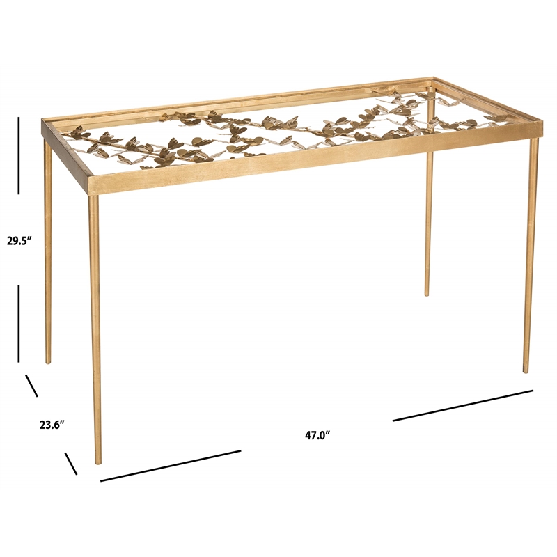 Pemberly Row Butterfly Desk for Home Office with Decorative Appeal