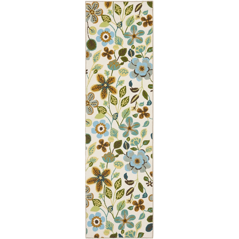 Pemberly Row 2' x 6' Runner Rug in Ivory Multi for Hallways or Entries