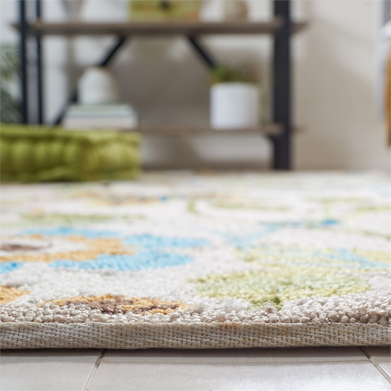 Pemberly Row 2' x 6' Runner Rug in Ivory Multi for Hallways or Entries