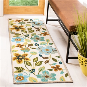 Pemberly Row 2' x 6' Runner Rug in Ivory Multi for Hallways or Entries