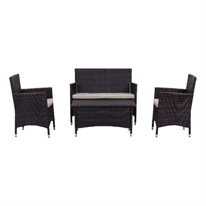 Pemberly Row 4 Piece Outdoor Furniture Set for Patio or Deck