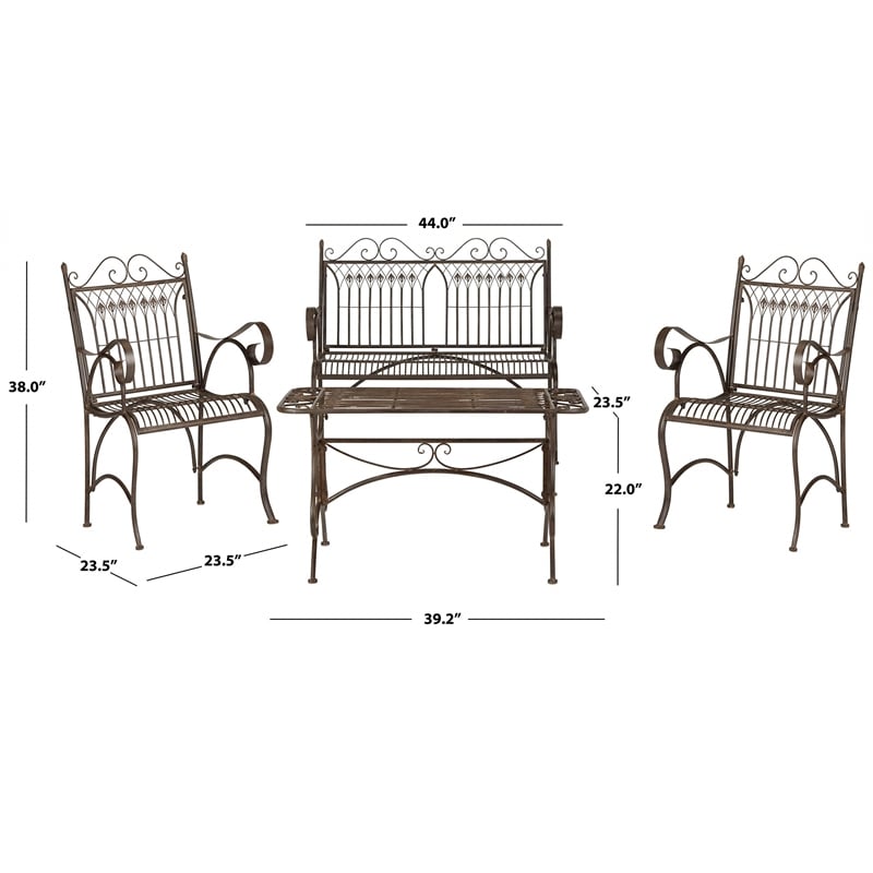 Pemberly Row 4 Piece Outdoor Furniture Set for Deck or Garden
