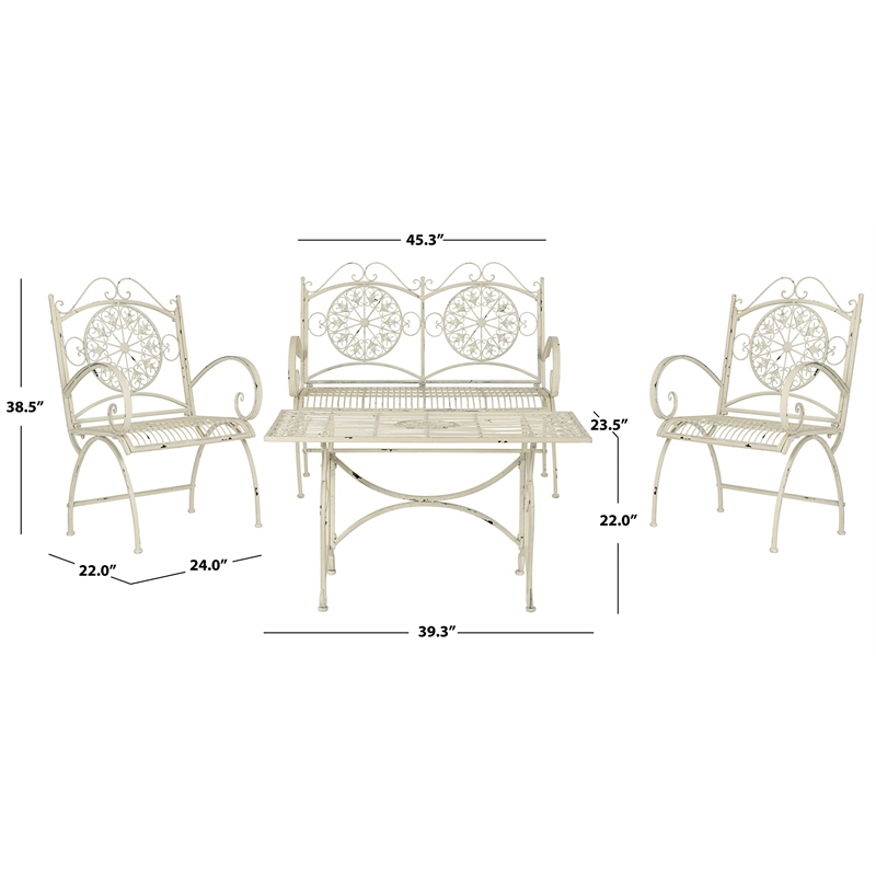 Pemberly Row 4 Piece Furniture Set for Outdoor Patio Entertaining
