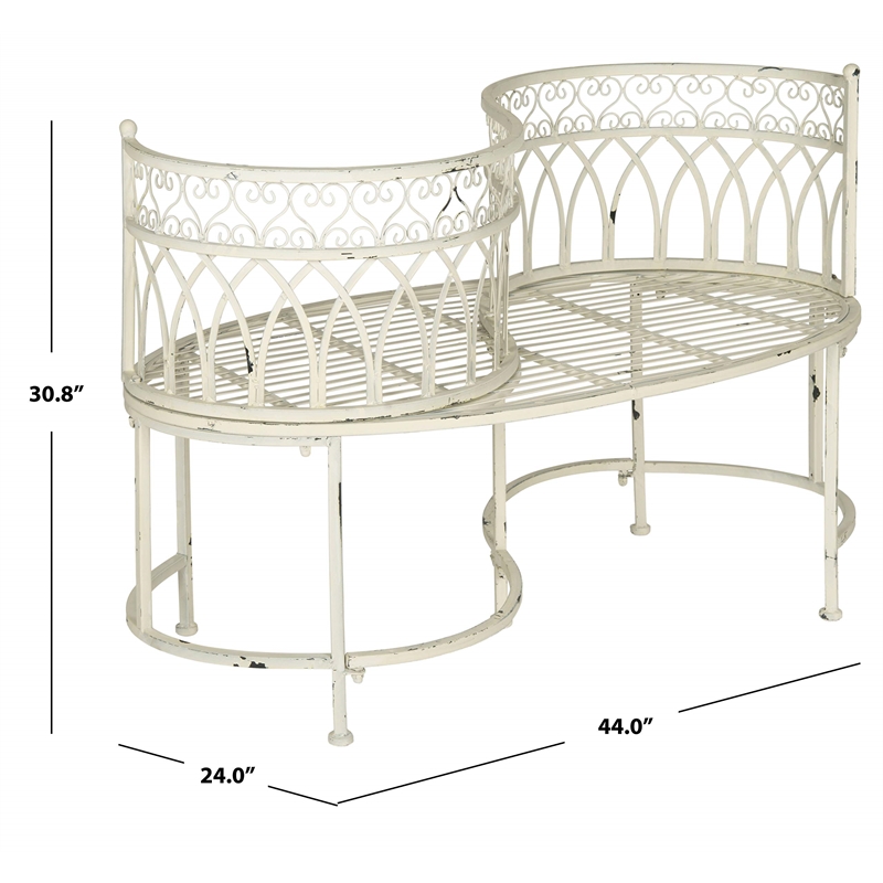 Pemberly Row Kissing Bench for Garden or Patio with Charming Design