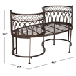 Pemberly Row Kissing Bench for Porch or Garden with Decorative Style