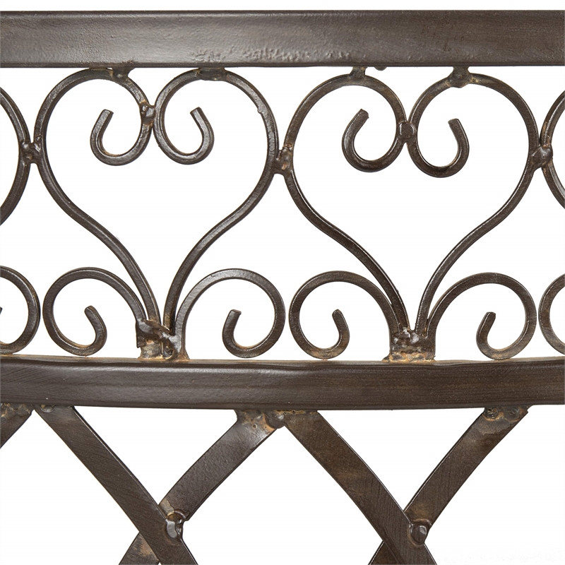 Pemberly Row Kissing Bench for Porch or Garden with Decorative Style