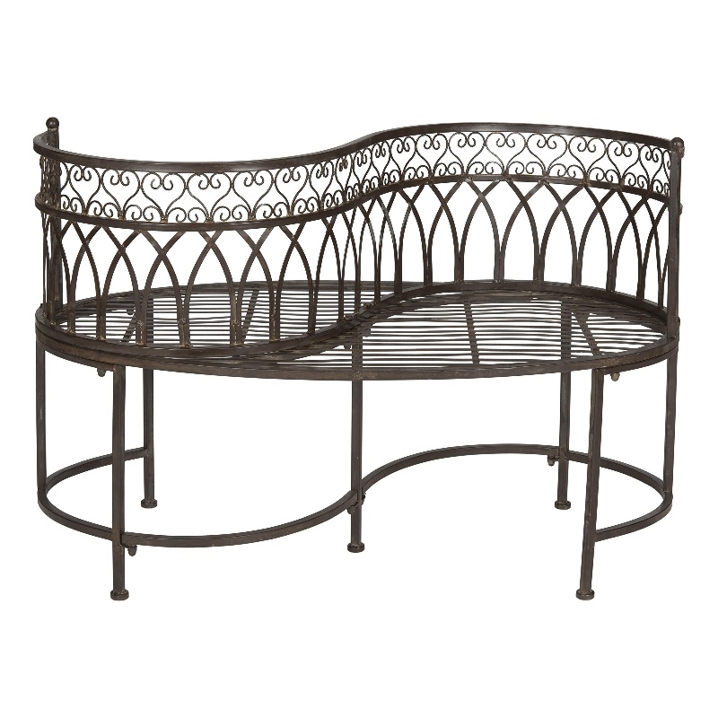 Pemberly Row Kissing Bench for Porch or Garden with Decorative Style