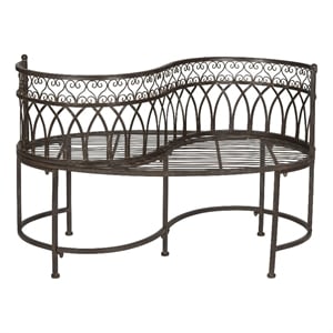 Pemberly Row Kissing Bench for Porch or Garden with Decorative Style