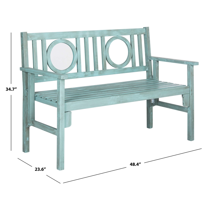 Pemberly Row Folding Bench for Patio or Indoor Portable Seating