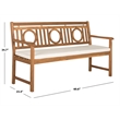 Pemberly Row 3 Seat Bench for Patio or Entryway with Spacious Seating