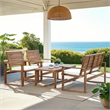 Pemberly Row Acacia Wood 4 Piece Set in Natural for Patio or Garden