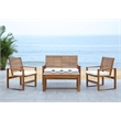 Pemberly Row Acacia Wood 4 Piece Set in Natural for Patio or Garden