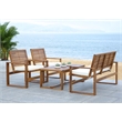 Pemberly Row Acacia Wood 4 Piece Set in Natural for Patio or Garden