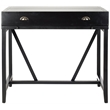 Pemberly Row Pine Wood Writing Desk in Black for Home Office or Study